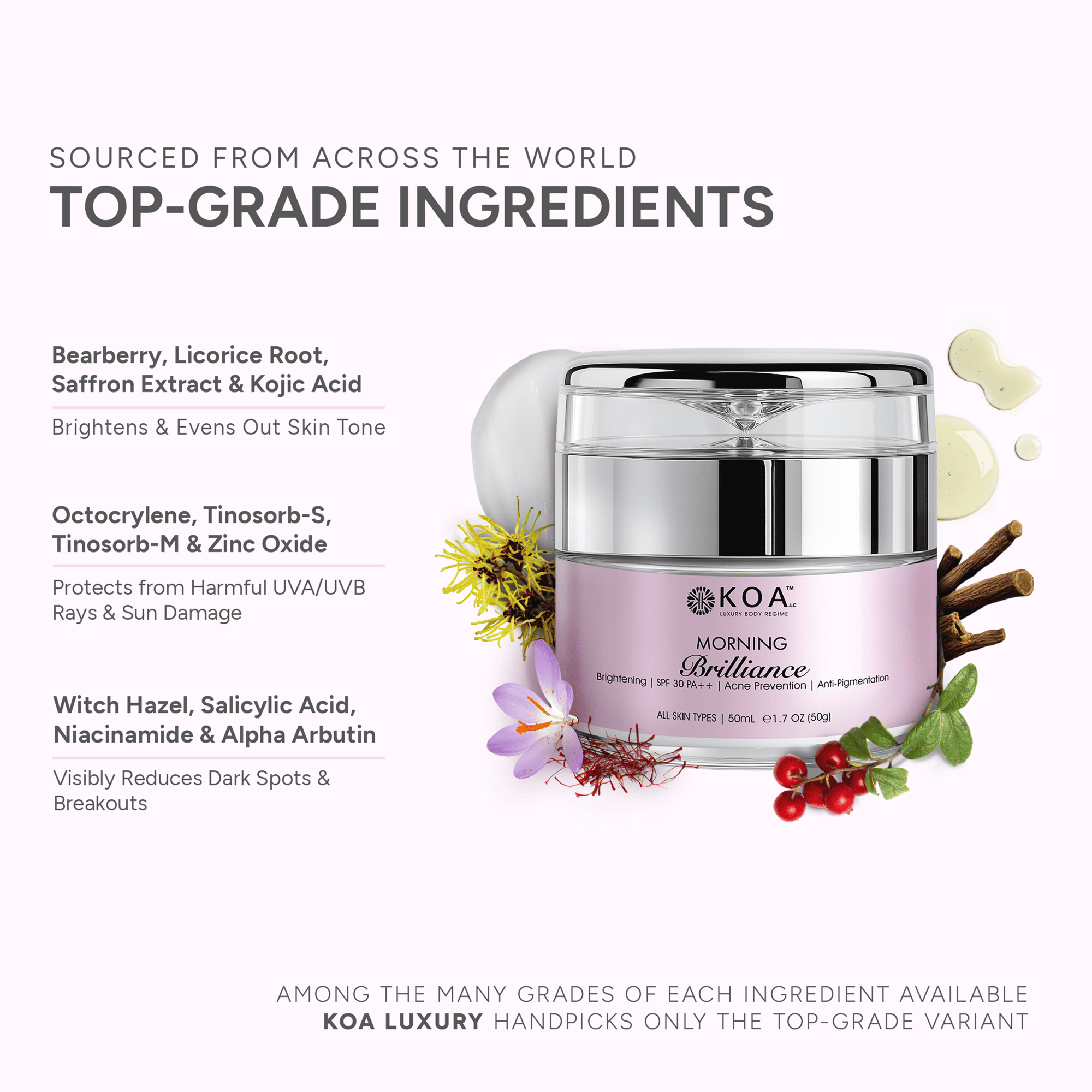 Morning Brilliance | Brightening | SPF 30 PA++ | Acne Prevention | Anti-Pigmentation | For All Skin Types | For Both Women & Men | 50mL