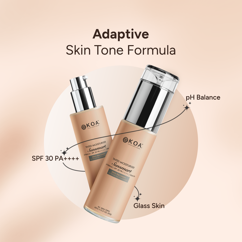 Sunsmart Tinted Moisturiser | pH Balance | SPF 30 PA++++ | Glass Skin | For All Skin Types | For Both Women & Men | 60mL