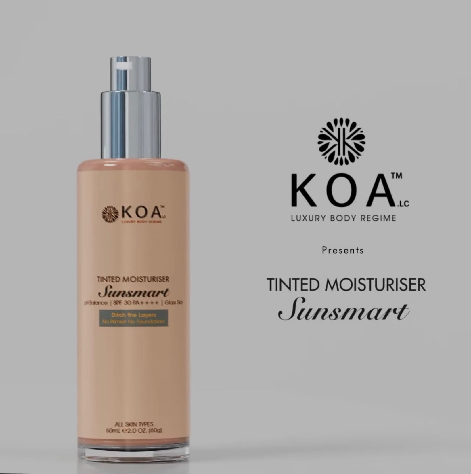 Sunsmart Tinted Moisturiser | pH Balance | SPF 30 PA++++ | Glass Skin | For All Skin Types | For Both Women & Men | 60mL